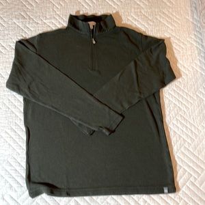 Peter Millar Perth Waffle 1/4 Zip Pullover Sweater - Dark Green